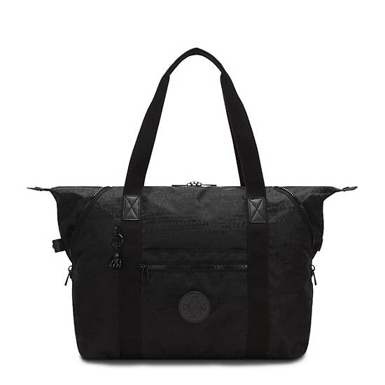 Kipling Art Medium Tote Bags Urban Black Jacquard | CA 1459XY